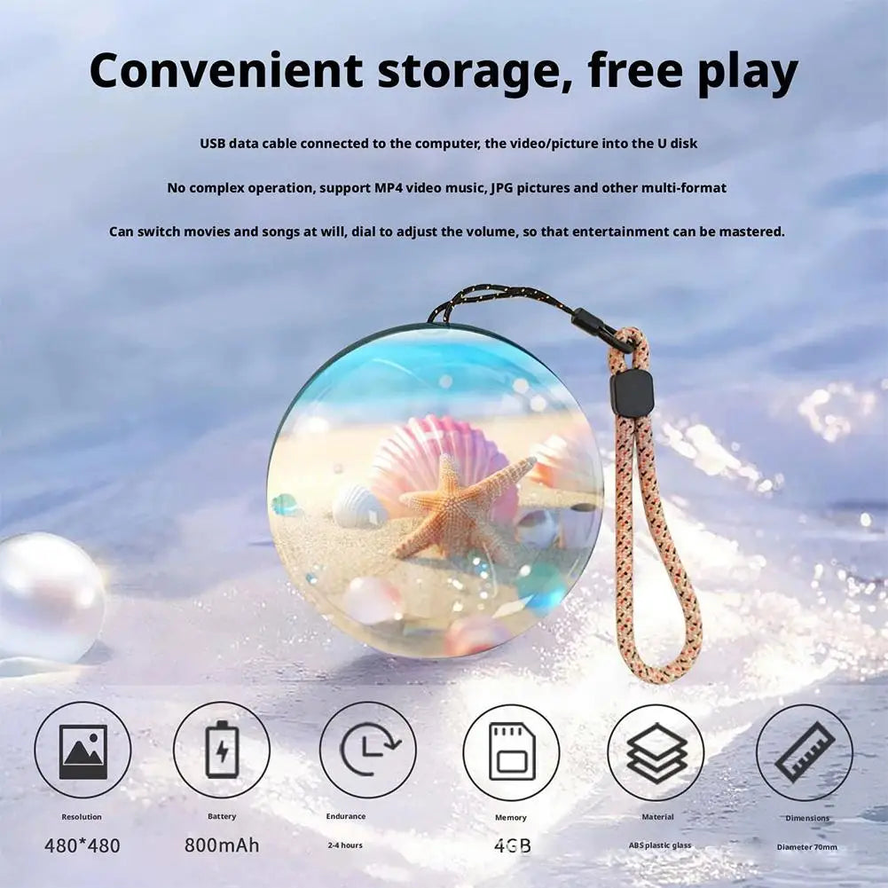 3D Glass Sphere Video Player DIY Art Lamp with Spherical Pixel Display and 360° Surround Sound for Video, Audio, and Gaming