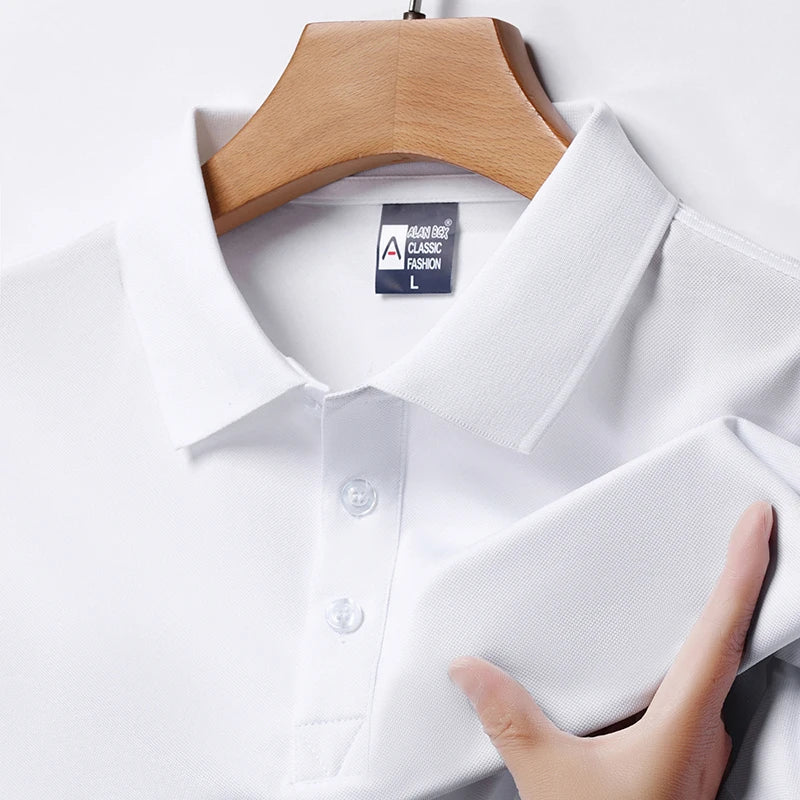 Men's Solid Color Polo Shirt – Summer Short Sleeve, Breathable & Comfortable Casual Top