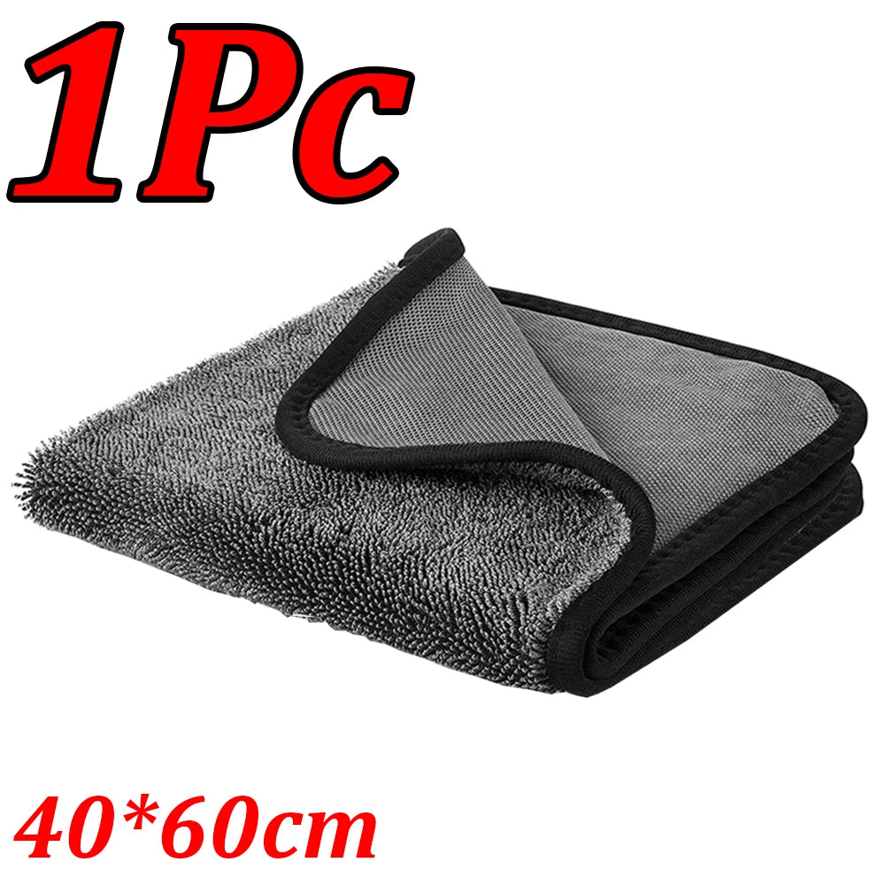 1–10Pcs Double-Sided Microfiber Car Cleaning Towels – Super Absorbent, Quick-Dry Cloths for Washing, Drying & Detailing