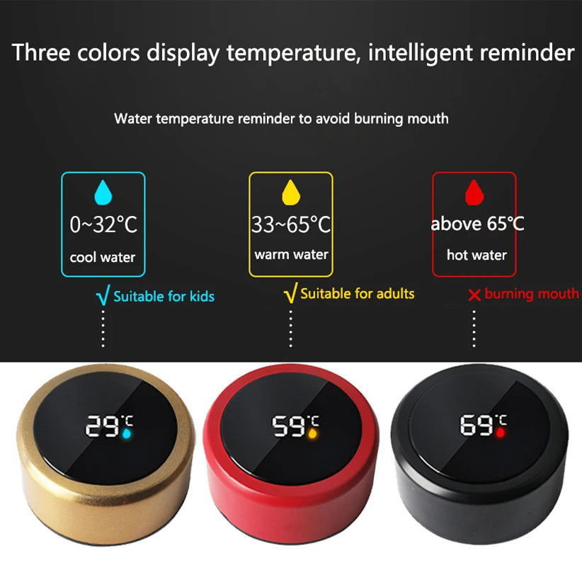 500ML Smart Insulated Thermos Water Bottle – Stainless Steel Vacuum Flask with Touch Temperature Display Digital Mug