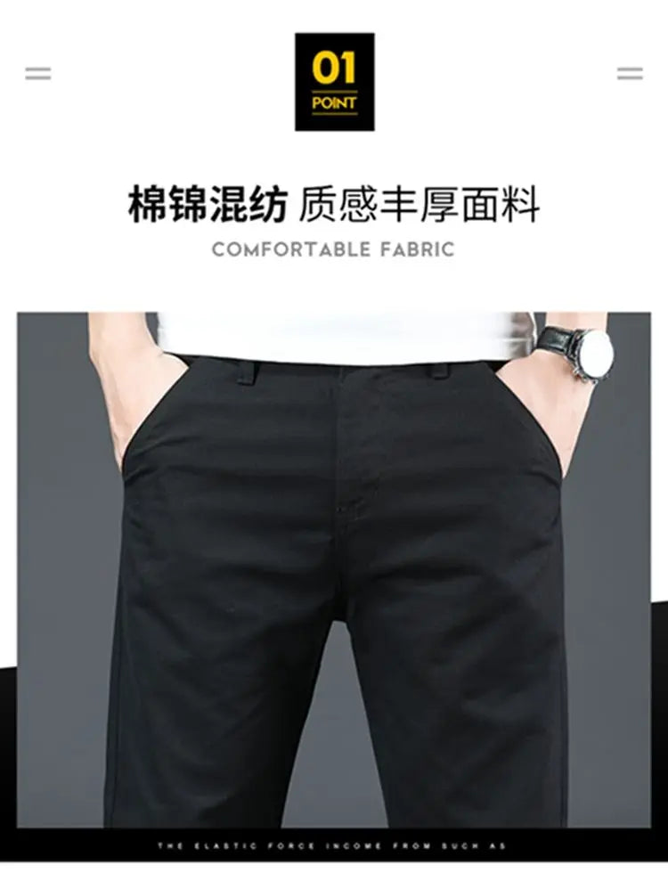 Men's Spring Loose-Fit Cotton Work Trousers – Durable Outdoor Straight-Leg Casual Business Pants 