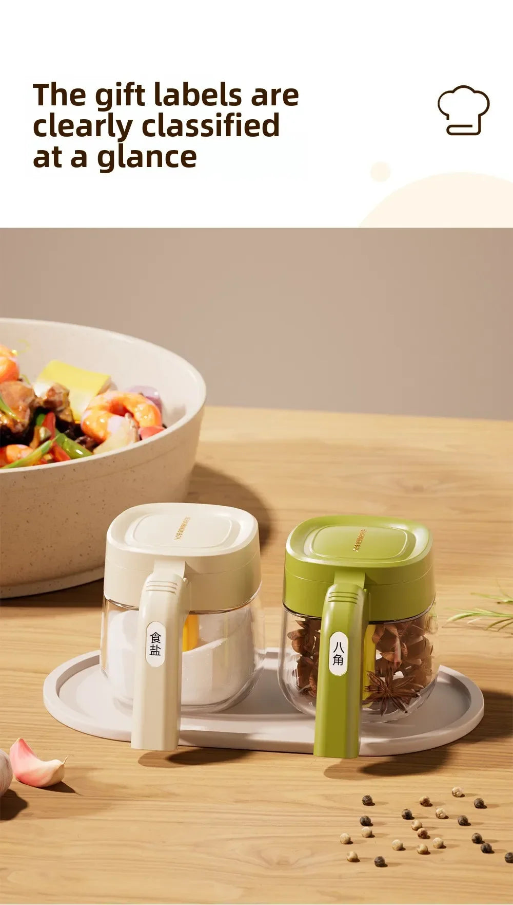 Transparent Glass Spice Jar with Spoon – Flip Cover Seasoning Container for Salt, MSG, Chicken Essence, and More