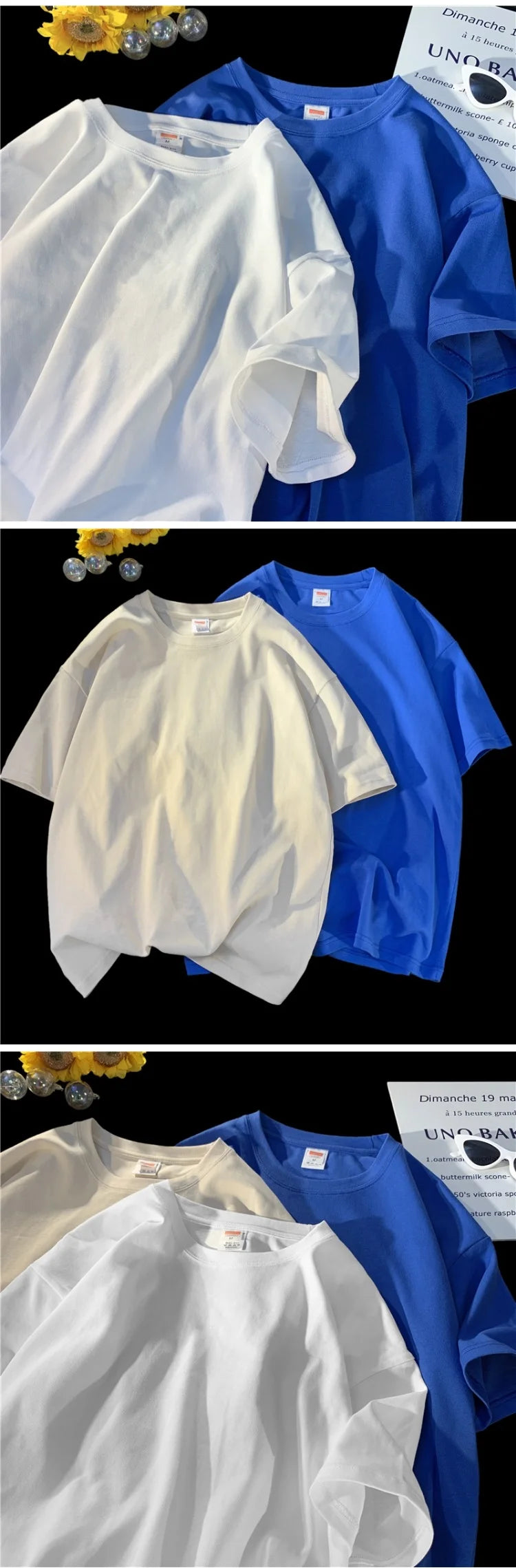 Unisex Oversized Heavyweight Cotton T-Shirt – 260gsm Basic Solid Color Hip-Hop Style Summer Tee