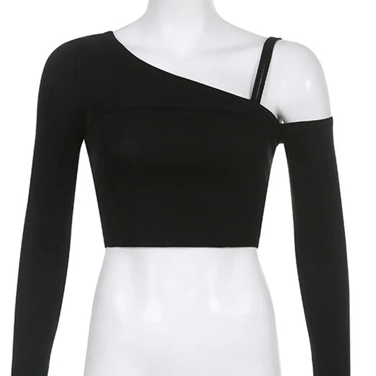 Y2K Aesthetic Gothic Graphic Long Sleeve Tees for Women – 2000s E-Girl Grunge Streetwear Top