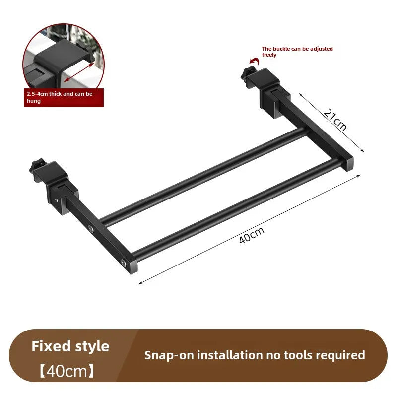 Adjustable Snap-On Drying Rack for Balcony or Window Railings — Space-Saving Clothes Hanger for Indoor/Outdoor Use
