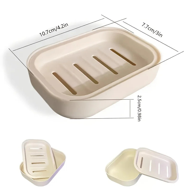 Multifunctional Soap Dish Holder – Hypoallergenic bath accessory suitable for bathroom and kitchen – Features self-draining design and is easy to clean.