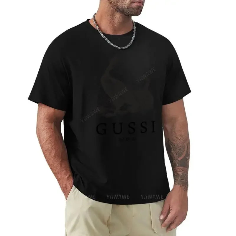 Men’s Cotton T-Shirt with “G U S S I (Geese)” Funny Slogan – Cute Summer Tee for Men