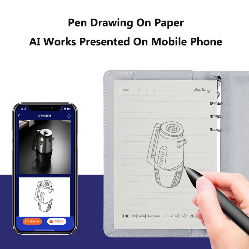 Smart Digital Notebook with Sync Pen – AI Voice, Drawing, Bluetooth Real-Time Cloud Transmission Writing Set