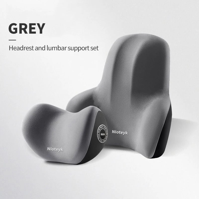 Universal Memory Foam Neck & Lumbar Support Cushion – Ergonomic Car Seat Pillow for Comfort & Posture
