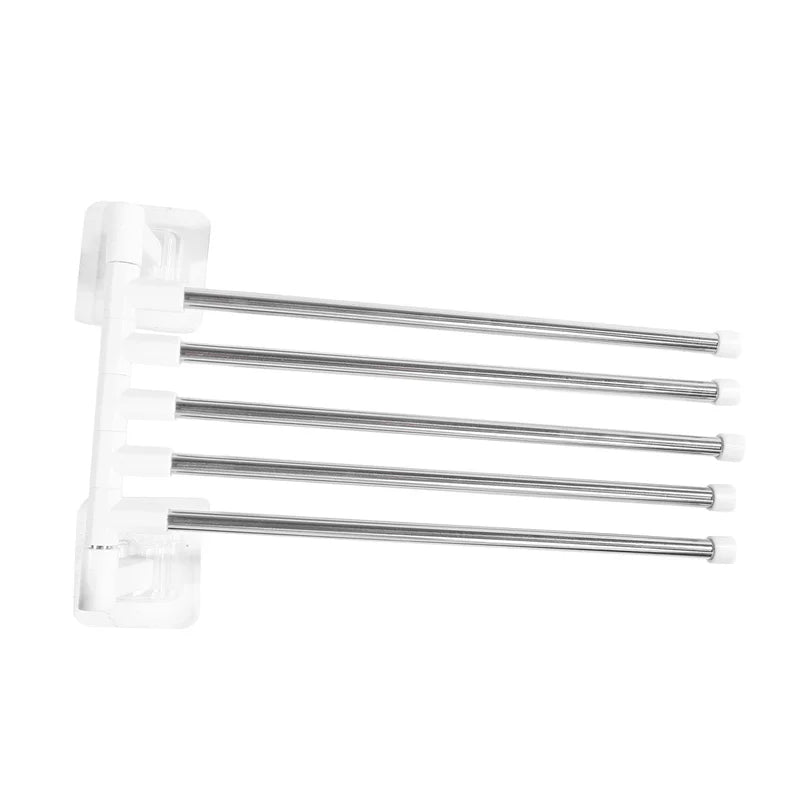 Rotating Bathroom Towel Rack – Punch-Free Wall-Mounted Stainless Steel Organizer with Suction Cup