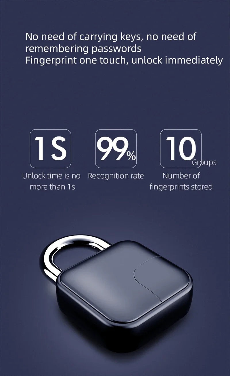 Smart Fingerprint Padlock – Keyless Biometric Security Lock with Password Access, Anti-Theft Protection, and TTLOCK/Tuya App Control