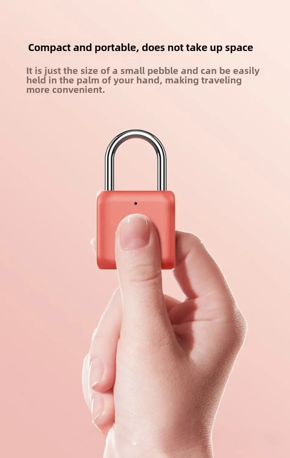 Smart Fingerprint Padlock – Electronic Lock for Luggage, Cabinets, Dorms, and More – Biometric Unlock for Secure Access