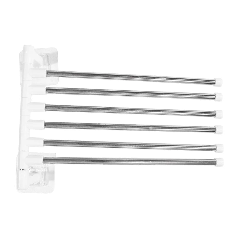 Rotating Bathroom Towel Rack – Punch-Free Wall-Mounted Stainless Steel Organizer with Suction Cup