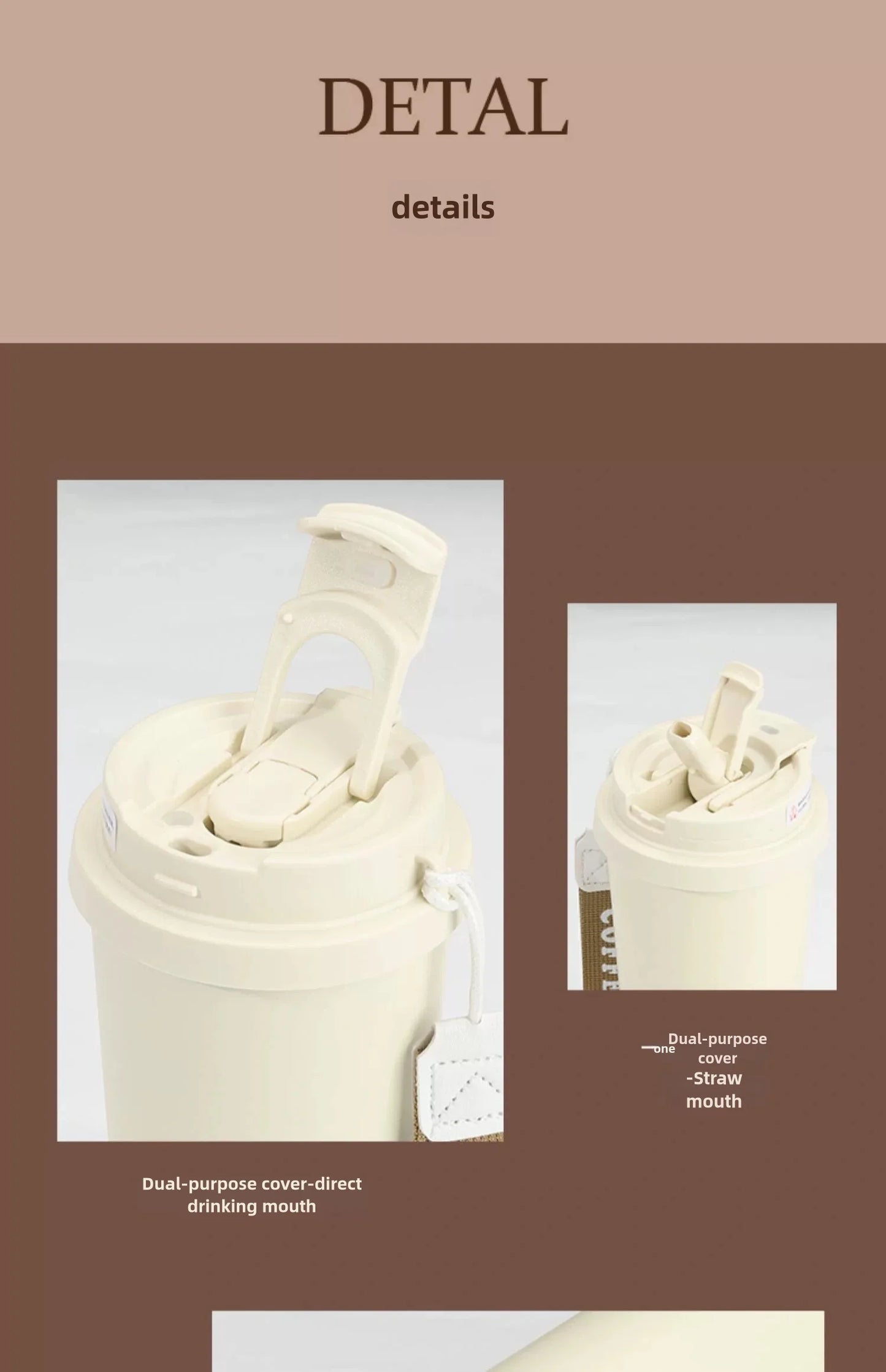 530ml Travel Coffee Mug – Reusable with Seal Lid, Stainless Steel & Ceramic Liner, Perfect for On-the-Go Coffee