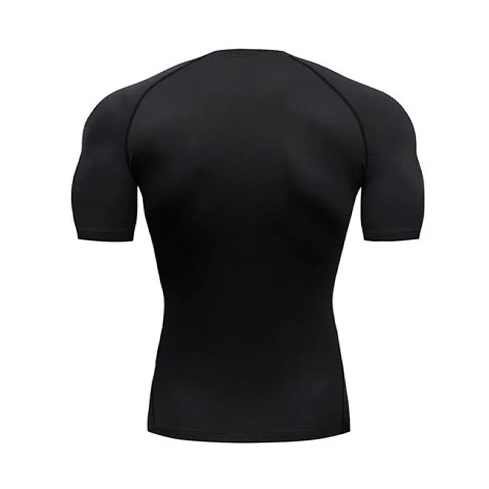 Men’s Summer Compression Workout T-Shirt – Tight-Fit Quick-Dry Athletic Tee for Gym, Running, and Fitness Training