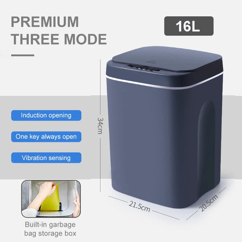 16L Smart Motion Sensor Trash Can – Touchless Automatic Garbage Bin with Lid for Kitchen & Bathroom, Waterproof Electric Wastebasket