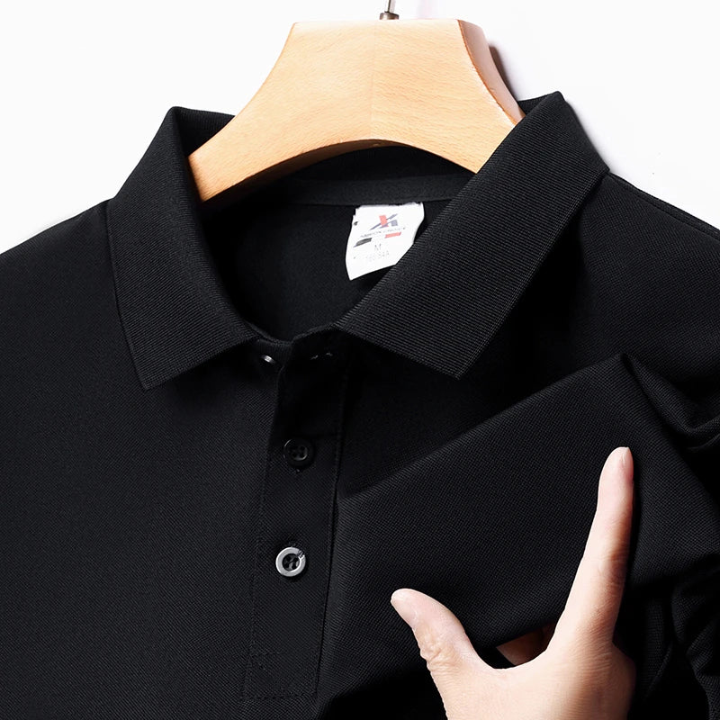 Men's Solid Color Polo Shirt – Summer Short Sleeve, Breathable & Comfortable Casual Top