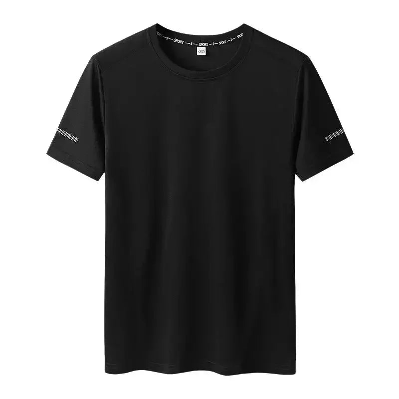 Plus Size Men’s Quick-Dry Oversized T-Shirt, Round Neck, Short Sleeve, Available in 5XL and 6XL