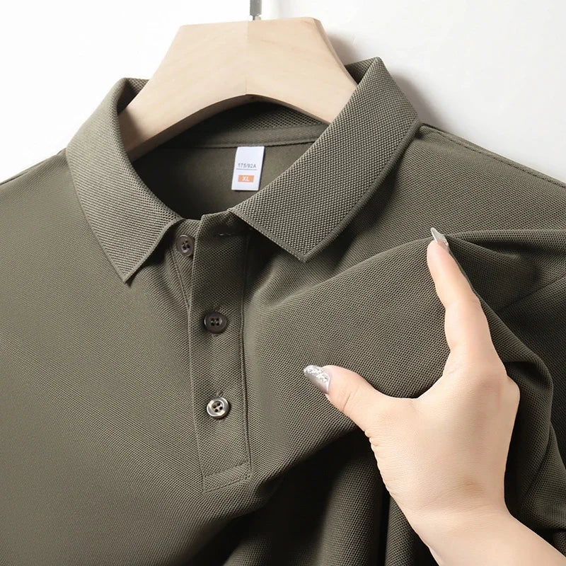 Men's Plain Short-Sleeve Polo Shirt – Summer Casual & Business Wear, Lightweight and Comfortable