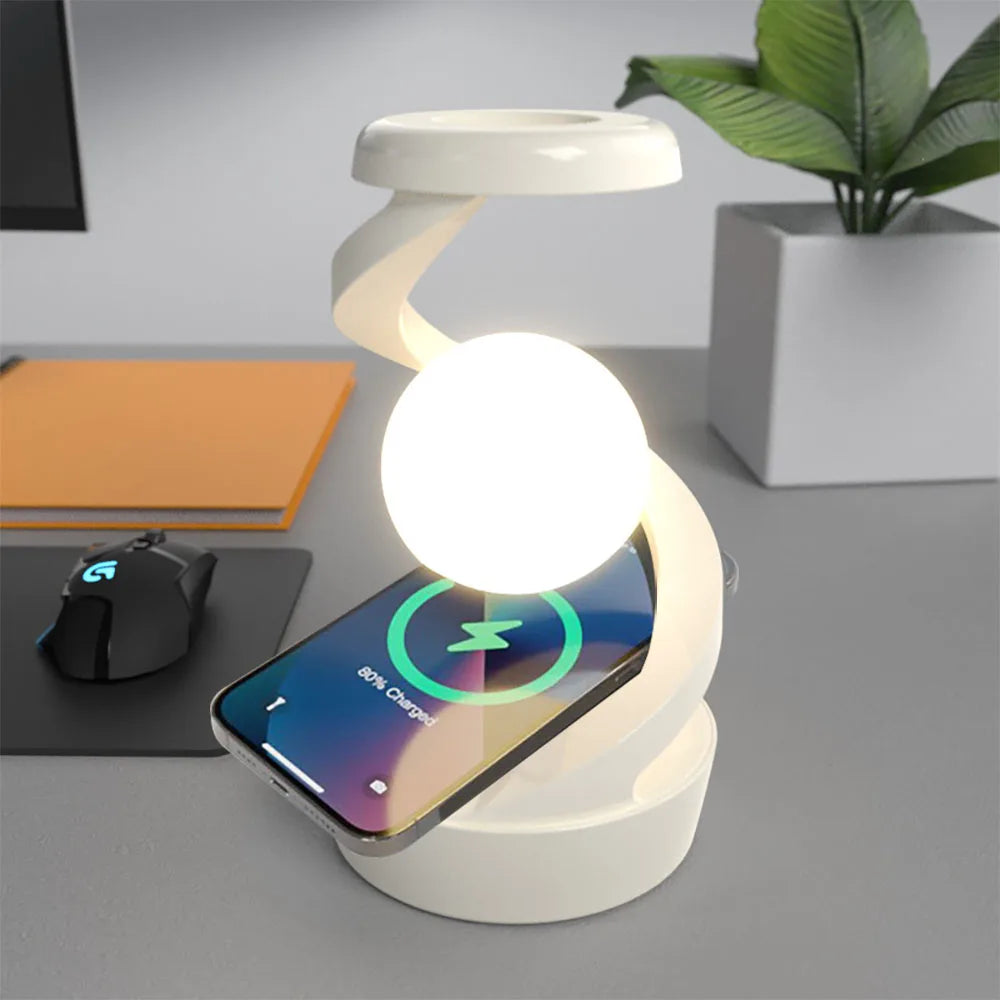 RGB Touch Night Lamp with Wireless Charging – Decorative Table Light for Bedroom, Bar, Hotel, and Gaming Room