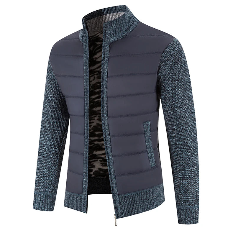 Men's Knit Baseball Jacket – Autumn Winter Casual Business Pullover Sweater, Korean Style Windbreaker Jumper