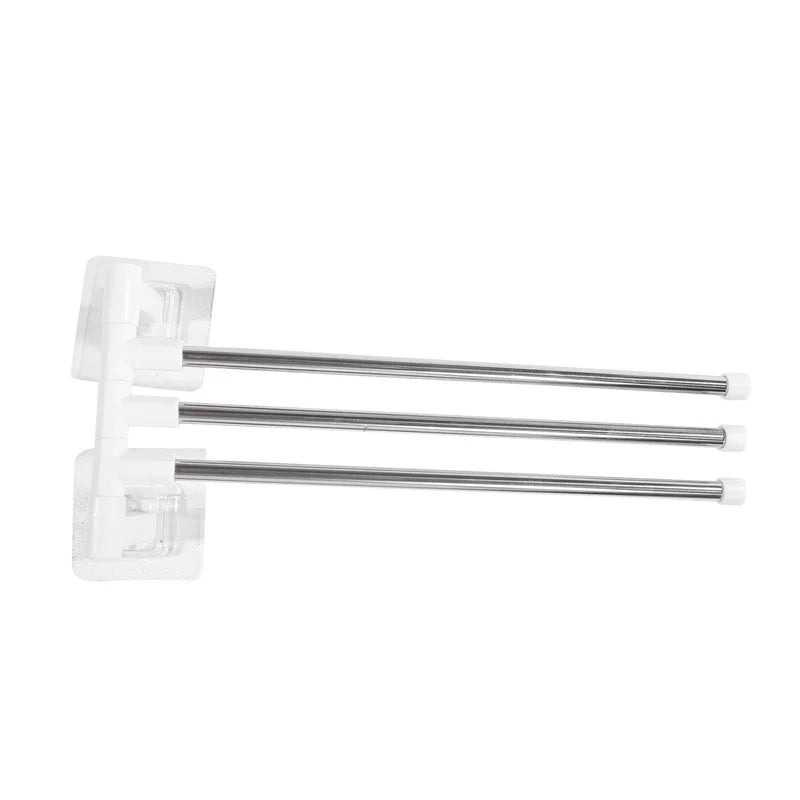Rotating Bathroom Towel Rack – Punch-Free Wall-Mounted Stainless Steel Organizer with Suction Cup