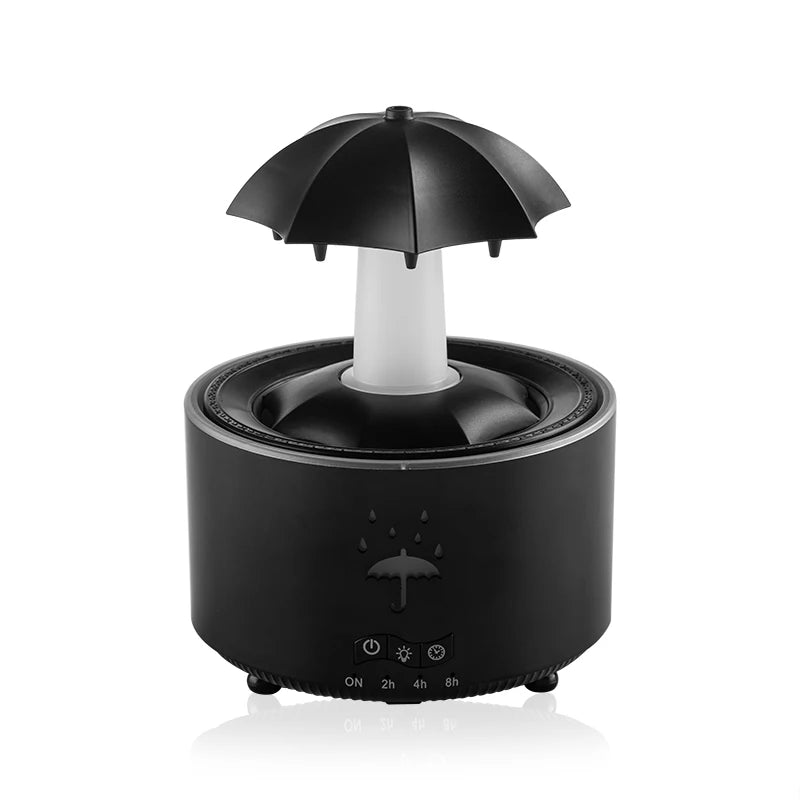 Cloud Rain Aroma Diffuser with Humidifier, Raindrop Design, Remote-Controlled Night Light, Desktop Water Fountain with Soothing Water Drop Sounds for Home Use