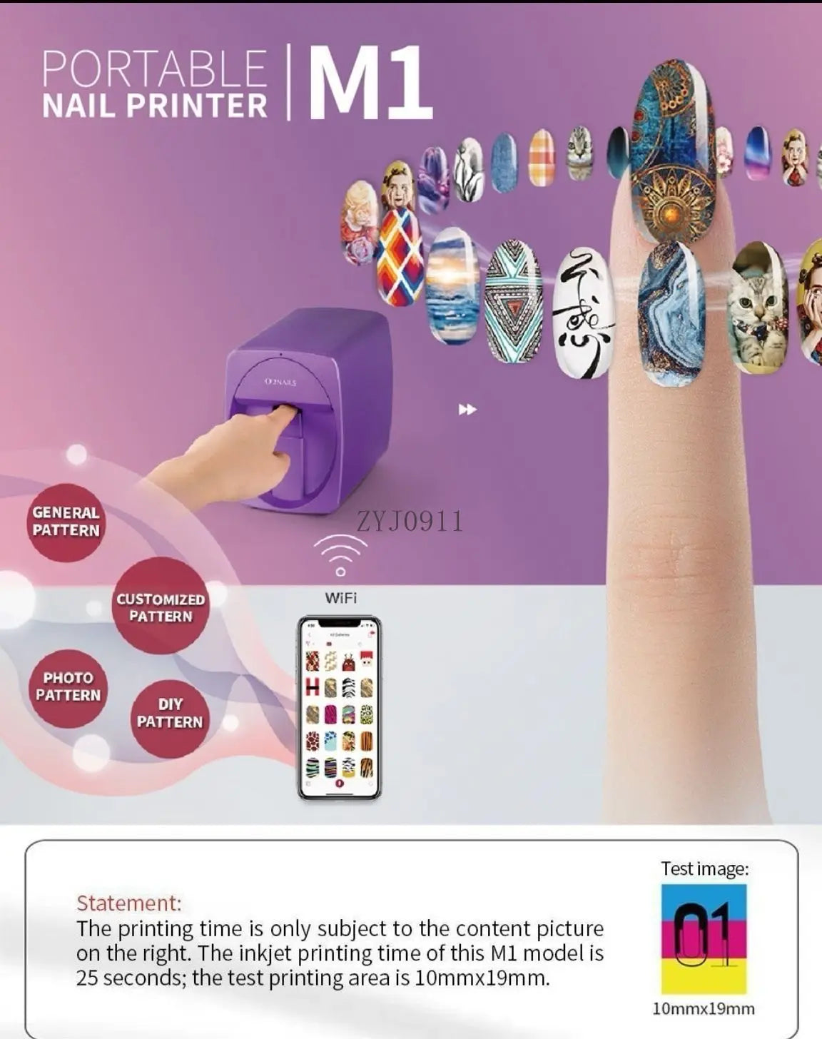 Y Smart Nail Art Printer – Portable Mini Automatic Nail Painting Machine for Professional Nail Design