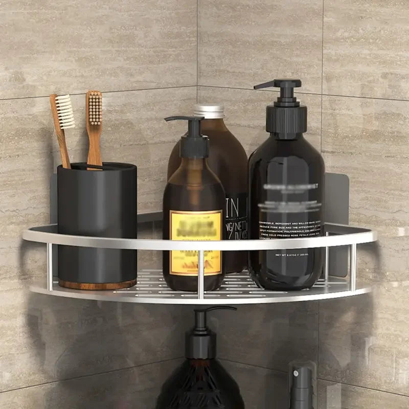 No-Drill Wall-Mounted Bathroom Shelf – Corner Shower Organizer for Shampoo, Toiletries, and Bathroom Essentials