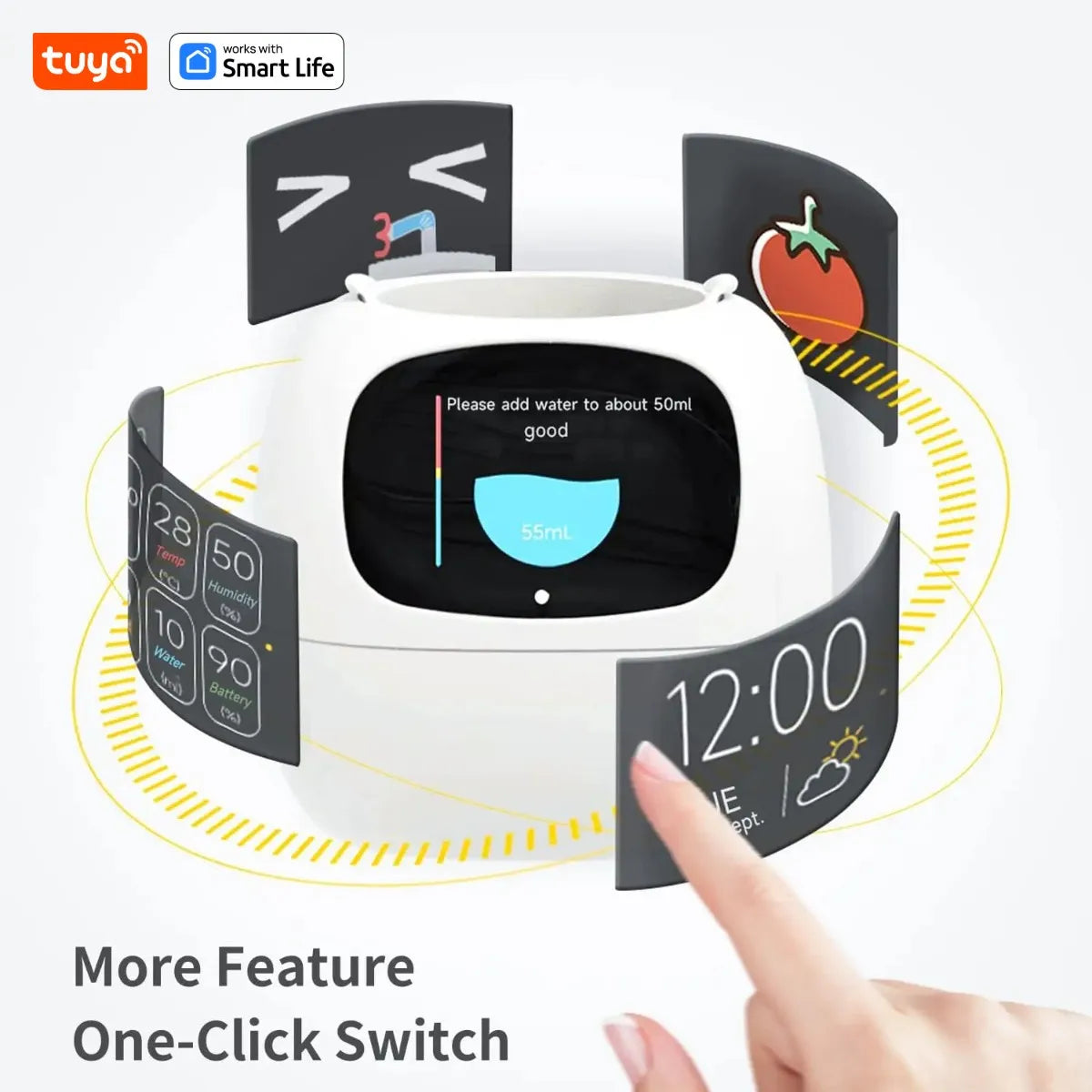 Tuya Ivy AI Smart Flower Pot – 49+ Animated Expressions, 7 Sensors & Intelligent Plant Care