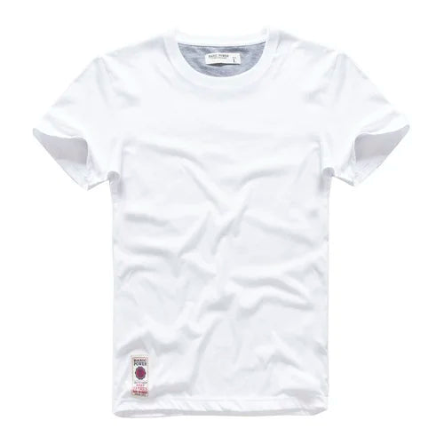 Men’s Classic Solid Color Cotton T-Shirt – Summer 2023 Collection | Casual O-Neck Basic Tee – High-Quality White & Black Short Sleeve Top