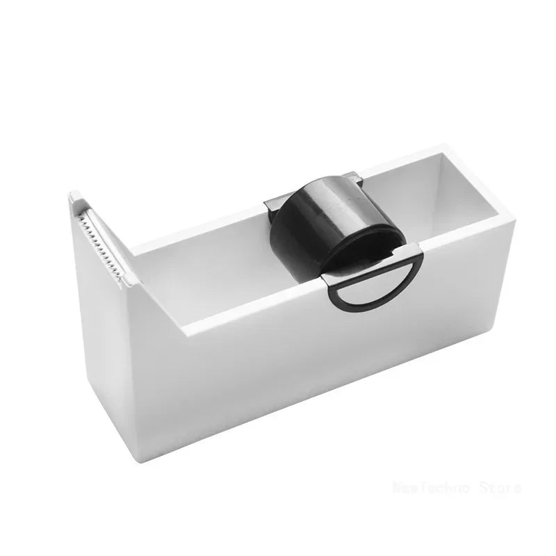 Plastic Roller Tape Dispenser with Cutter – Adhesive Tape Holder for Office, School, and Packing Supplies