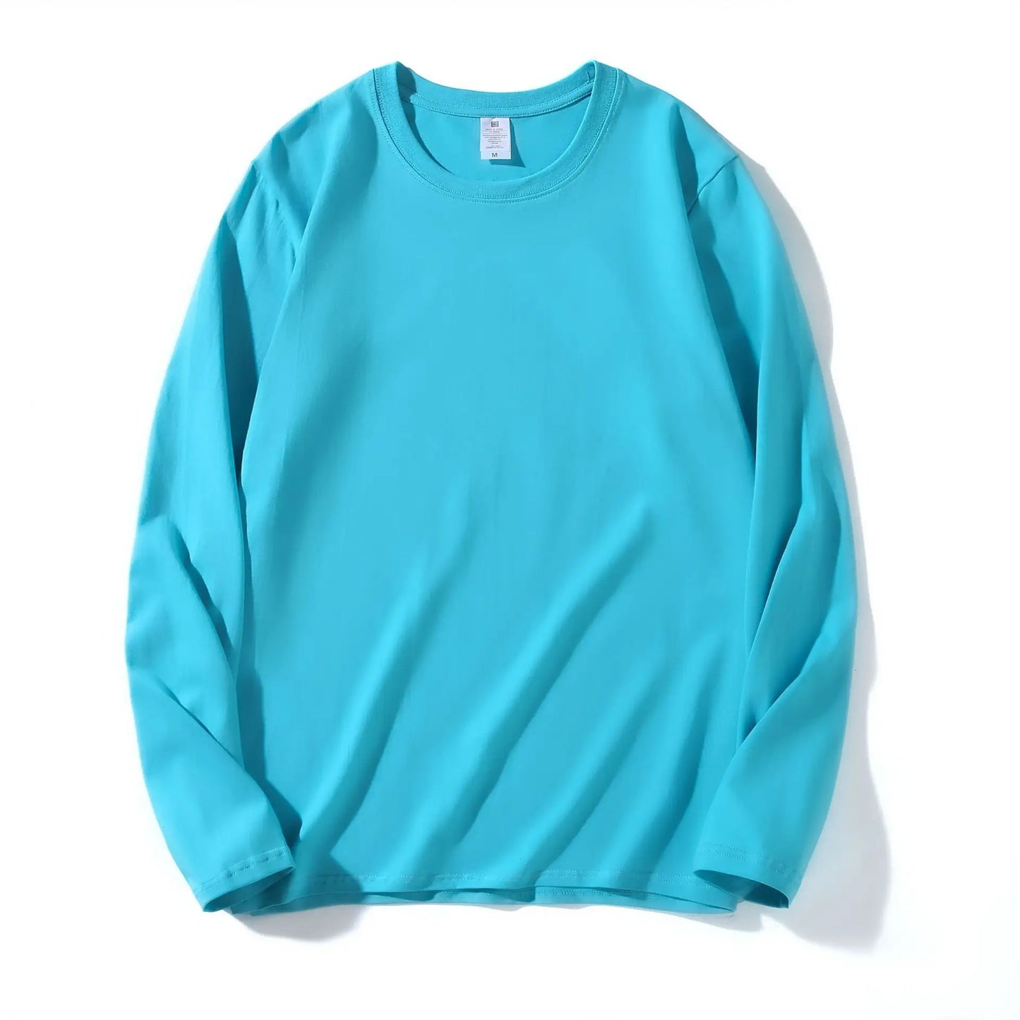 MRMT 2025 Men's 100% Cotton Long Sleeve T-Shirt – Solid Color Crew Neck Casual Top