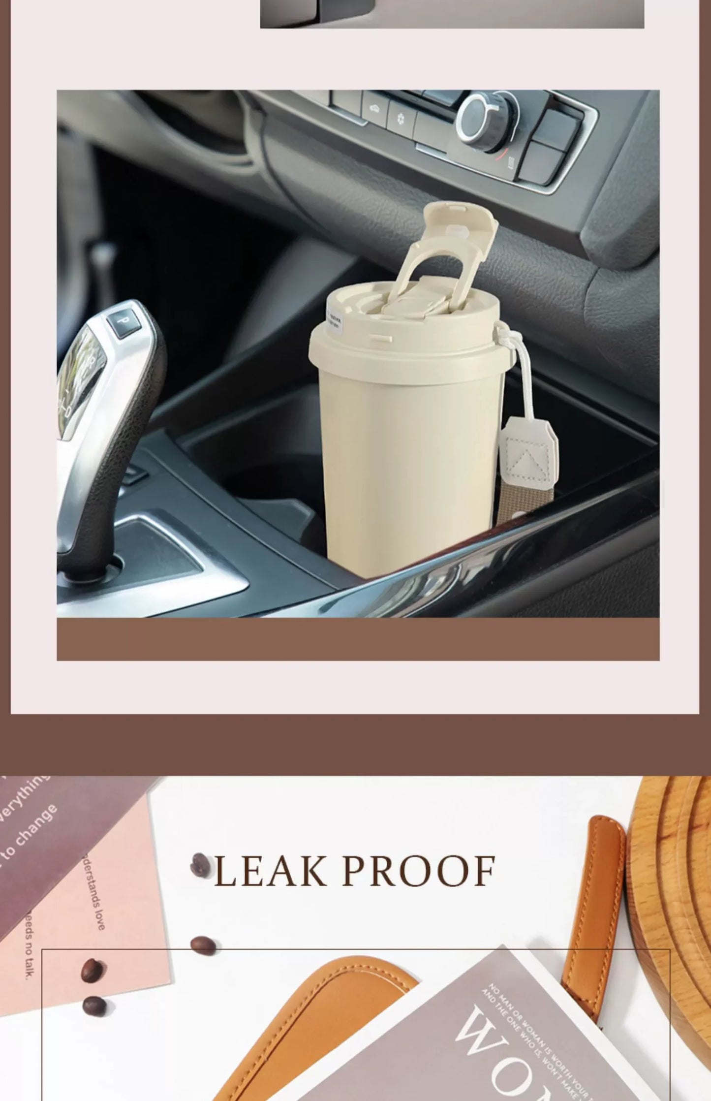 530ml Travel Coffee Mug – Reusable with Seal Lid, Stainless Steel & Ceramic Liner, Perfect for On-the-Go Coffee