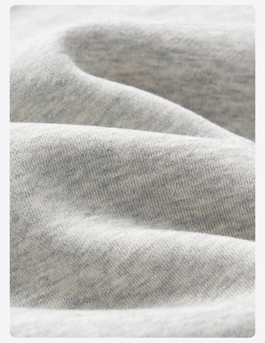 SIMWOOD 2025 Oversized 340gsm Brushed Fleece Sweatshirt – Embroidered Heavy-weight Pullover for Men