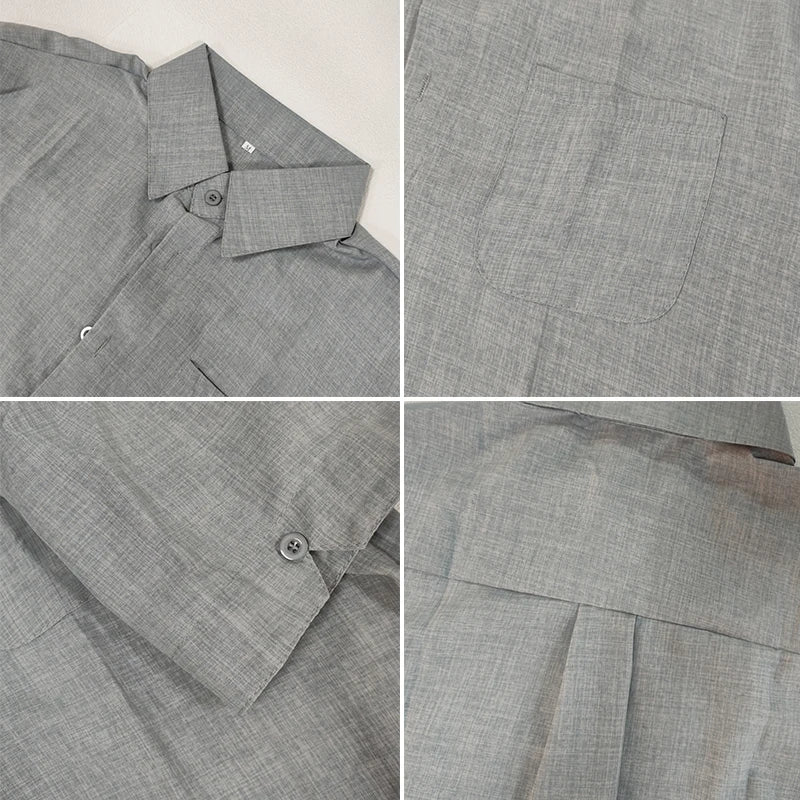 Men’s Summer Cotton Linen Short Sleeve Shirt – Casual & Formal Business Blouse, Lightweight Breathable Top