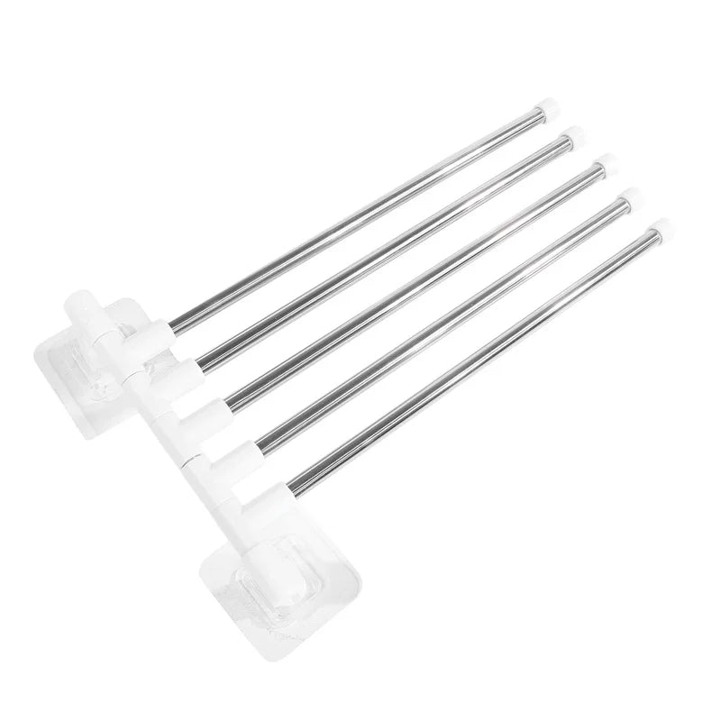 Rotating Bathroom Towel Rack – Punch-Free Wall-Mounted Stainless Steel Organizer with Suction Cup
