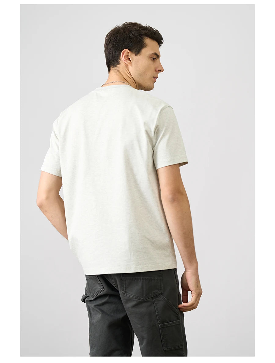 SIMWOOD 2025 Men’s Oversized 100% Cotton T-Shirt – Breathable & Comfortable Spring/Summer Top, 310gsm