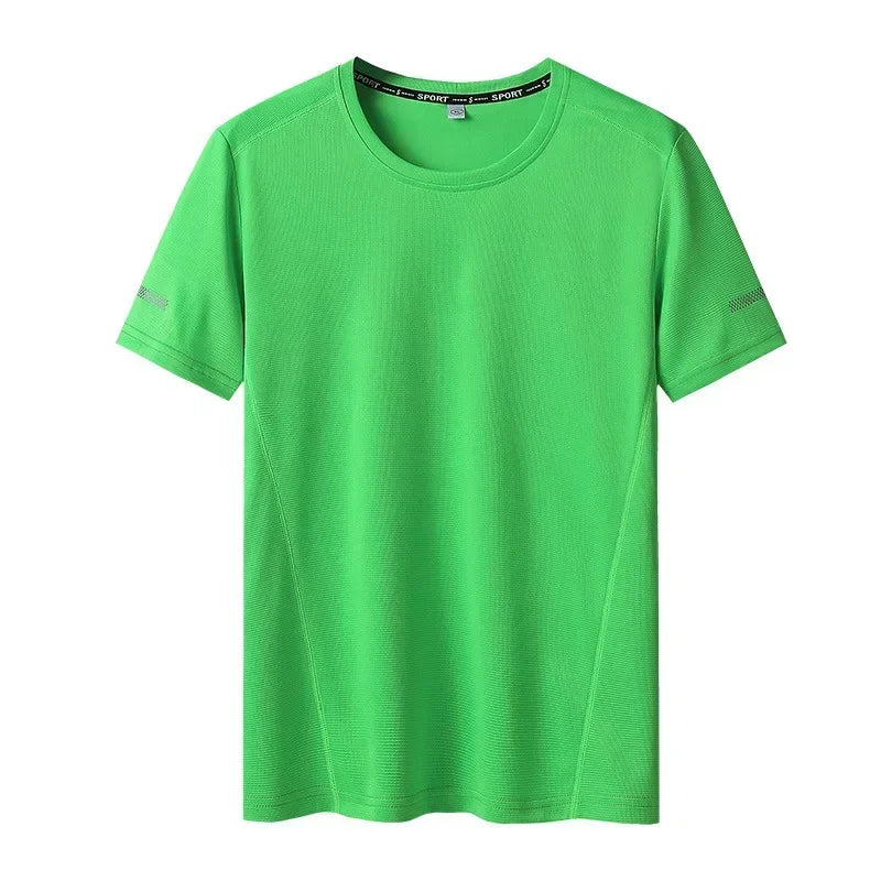 Plus Size Men’s Quick-Dry Oversized T-Shirt, Round Neck, Short Sleeve, Available in 5XL and 6XL
