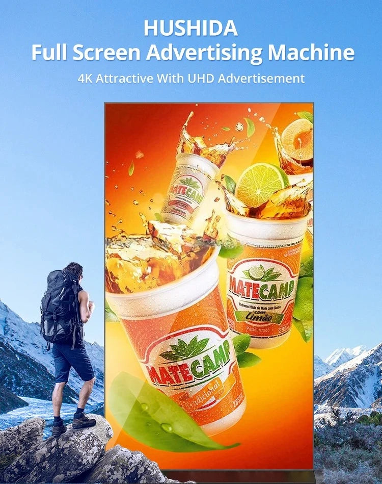 43"/55"/65"/75" Floor-Mounted 4K Ultra HD Vertical Touchscreen Advertising Display with WiFi and CMS Software – Indoor LCD Digital Signage Totem