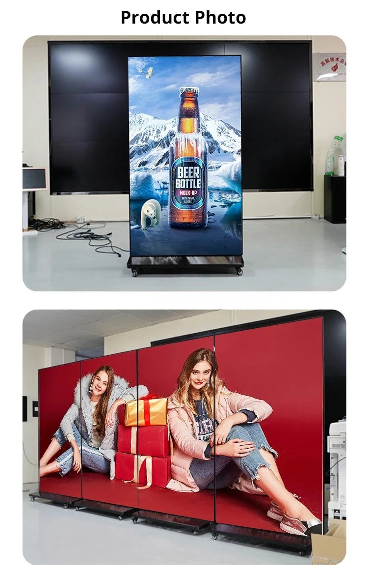 43"/55"/65"/75" Floor-Mounted 4K Ultra HD Vertical Touchscreen Advertising Display with WiFi and CMS Software – Indoor LCD Digital Signage Totem