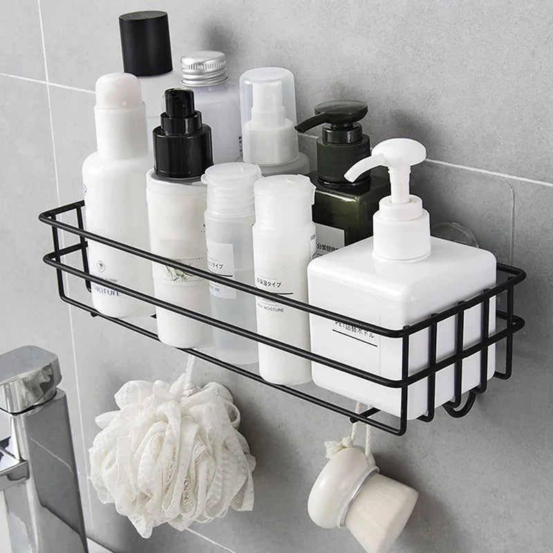 Corner Iron Bathroom Shelf Kitchen Organizer Rack Shower Caddy for Shampoo and Accessories Storage