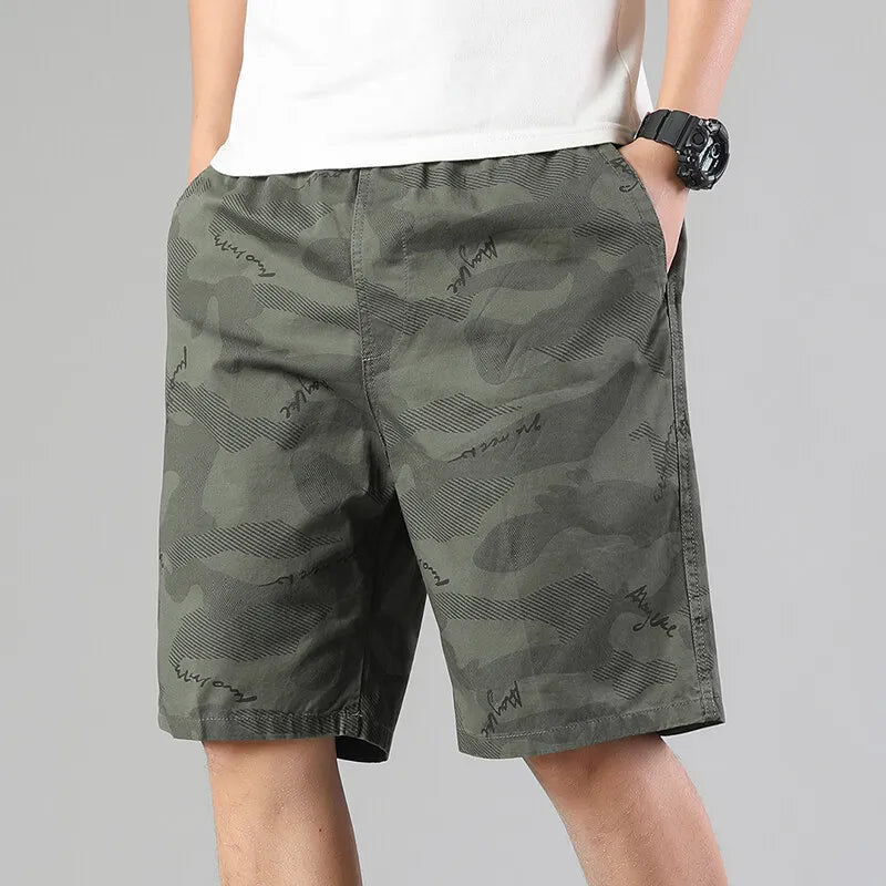 Men’s Relaxed Fit Sweat Shorts – Elastic Waist Cotton Cargo Gym Shorts with Drawstring, Casual and Comfortable