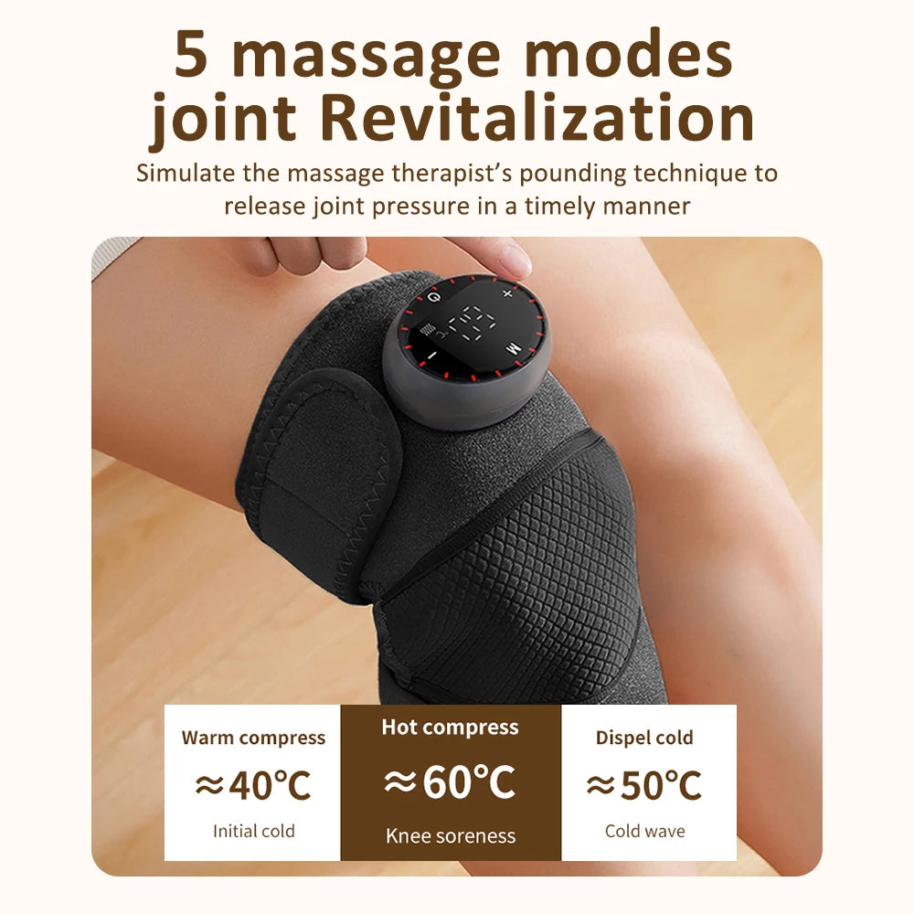 Rechargeable Electric Shoulder Massager with Heating & Vibration – Thermal Therapy Belt for Knee & Arthritis Pain Relief