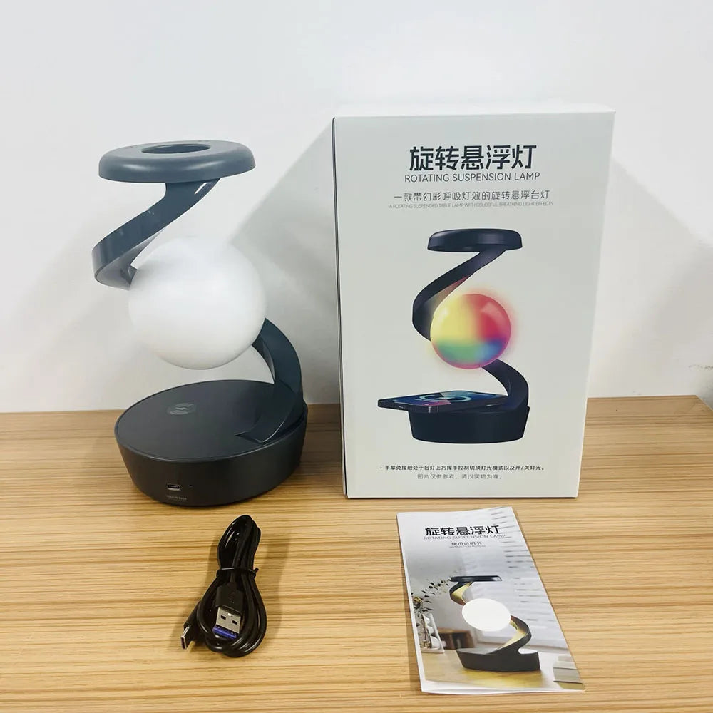 RGB Touch Night Lamp with Wireless Charging – Decorative Table Light for Bedroom, Bar, Hotel, and Gaming Room