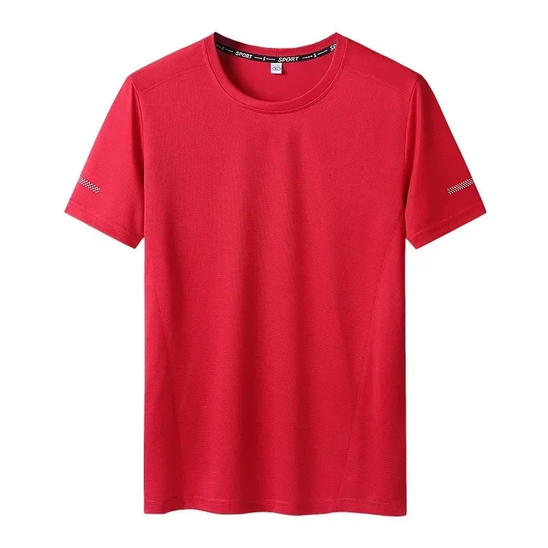 Plus Size Men’s Quick-Dry Oversized T-Shirt, Round Neck, Short Sleeve, Available in 5XL and 6XL