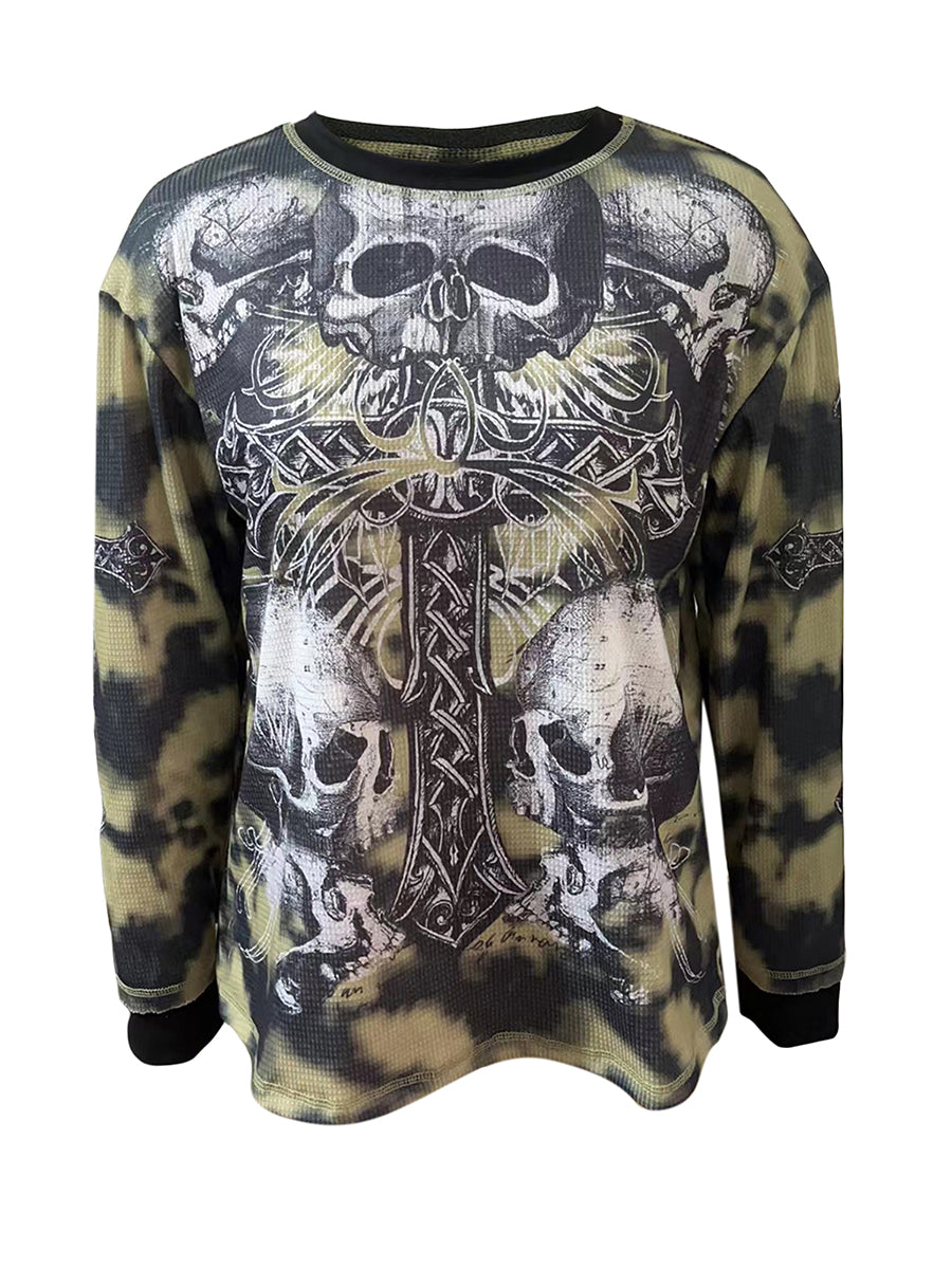  Women's Y2K Fairy Grunge Long Sleeve T-Shirt – Vintage Gothic Punk Graphic Tee for Casual Streetwear