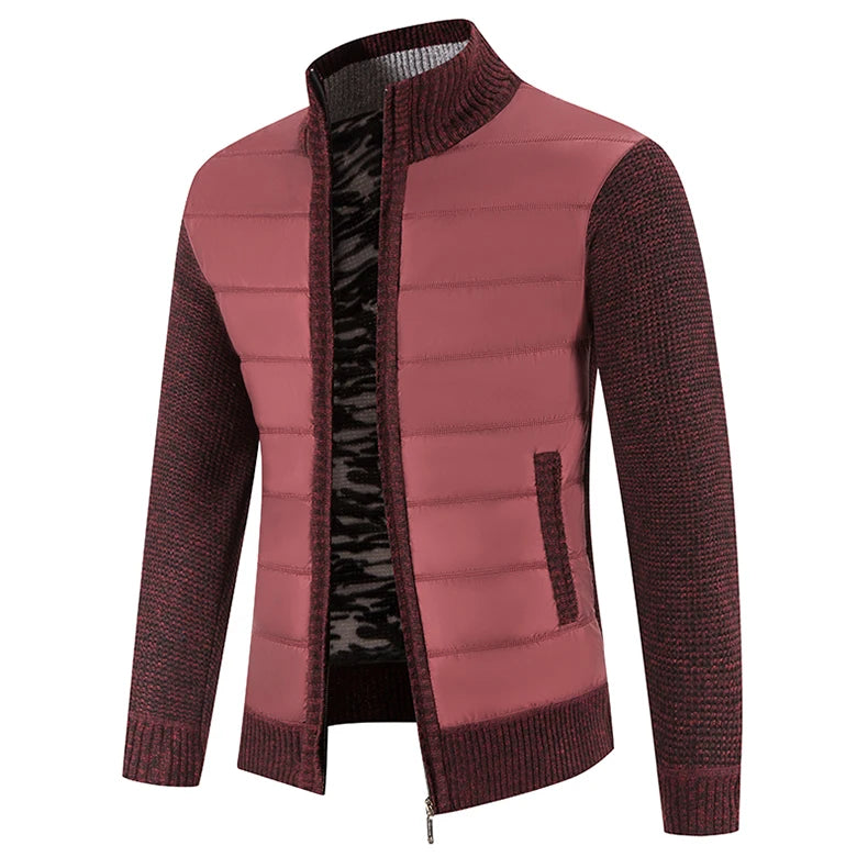 Men's Knit Baseball Jacket – Autumn Winter Casual Business Pullover Sweater, Korean Style Windbreaker Jumper