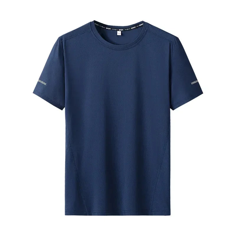 Plus Size Men’s Quick-Dry Oversized T-Shirt, Round Neck, Short Sleeve, Available in 5XL and 6XL