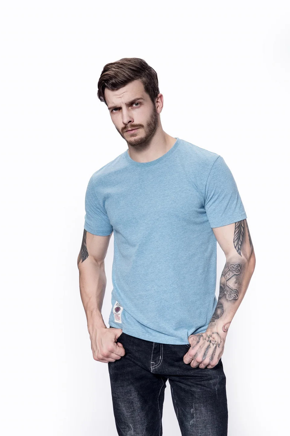 Men’s Classic Solid Color Cotton T-Shirt – Summer 2023 Collection | Casual O-Neck Basic Tee – High-Quality White & Black Short Sleeve Top